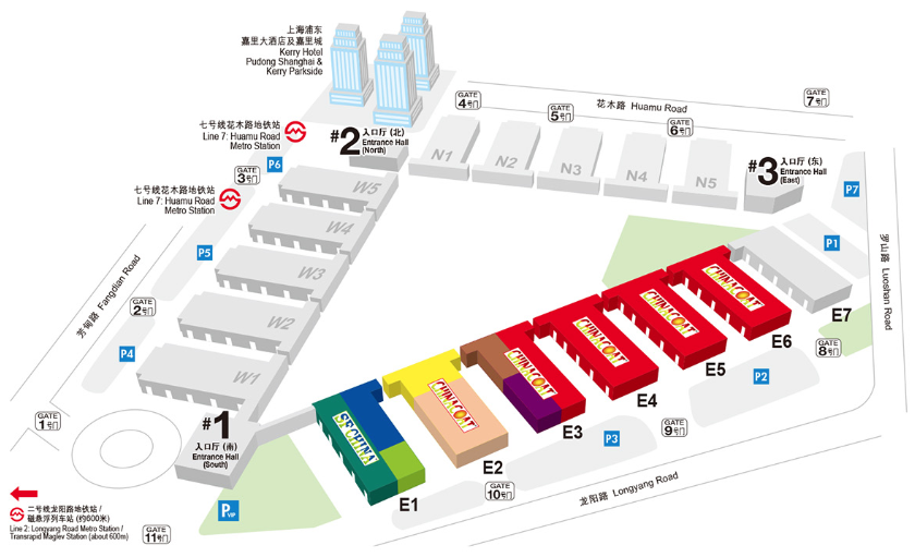 CHINACOAT2021中国上海国际涂料展览会展馆平面图