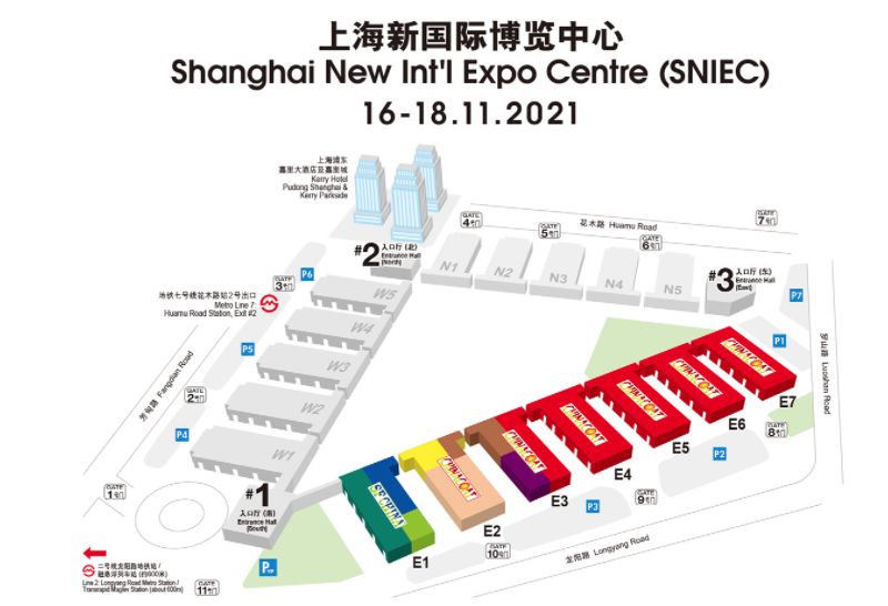 chinacoat上海国际涂料展的展馆位置图